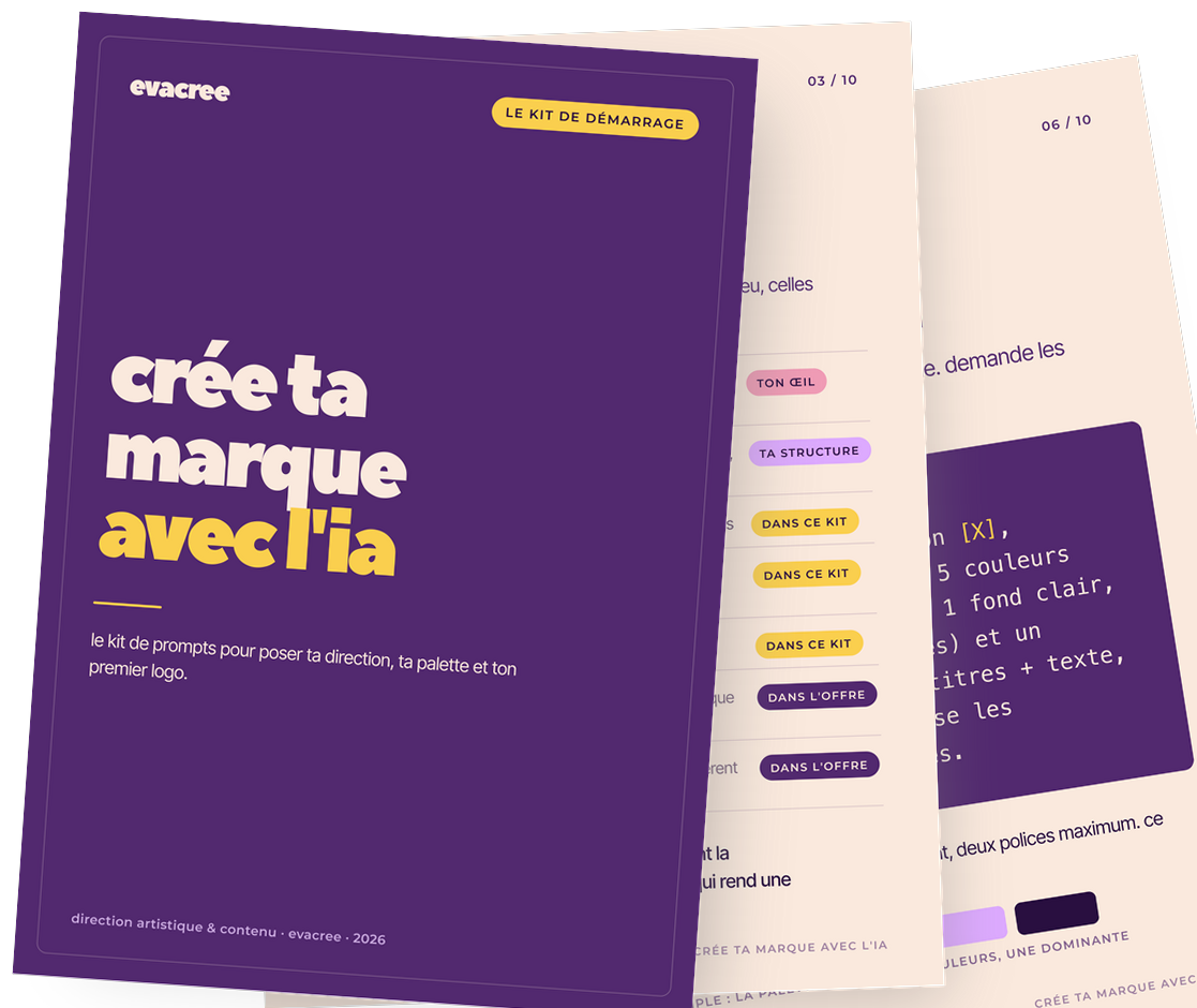 Mockup Kit de Démarrage Crée ta marque avec l'IA evacrée
